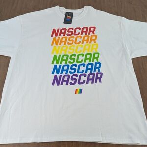 White NASCAR Graphic Men's T-Shirt